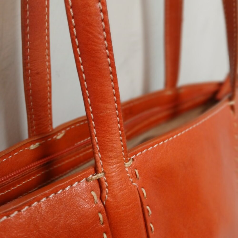 Fossil Vintage Orange Leather Shoulder Bag - Picture 2 of 13